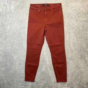 Liverpool Jeans Womens 6/28 High Rise Ankle Red Burgundy Stretch‎ Denim Classic